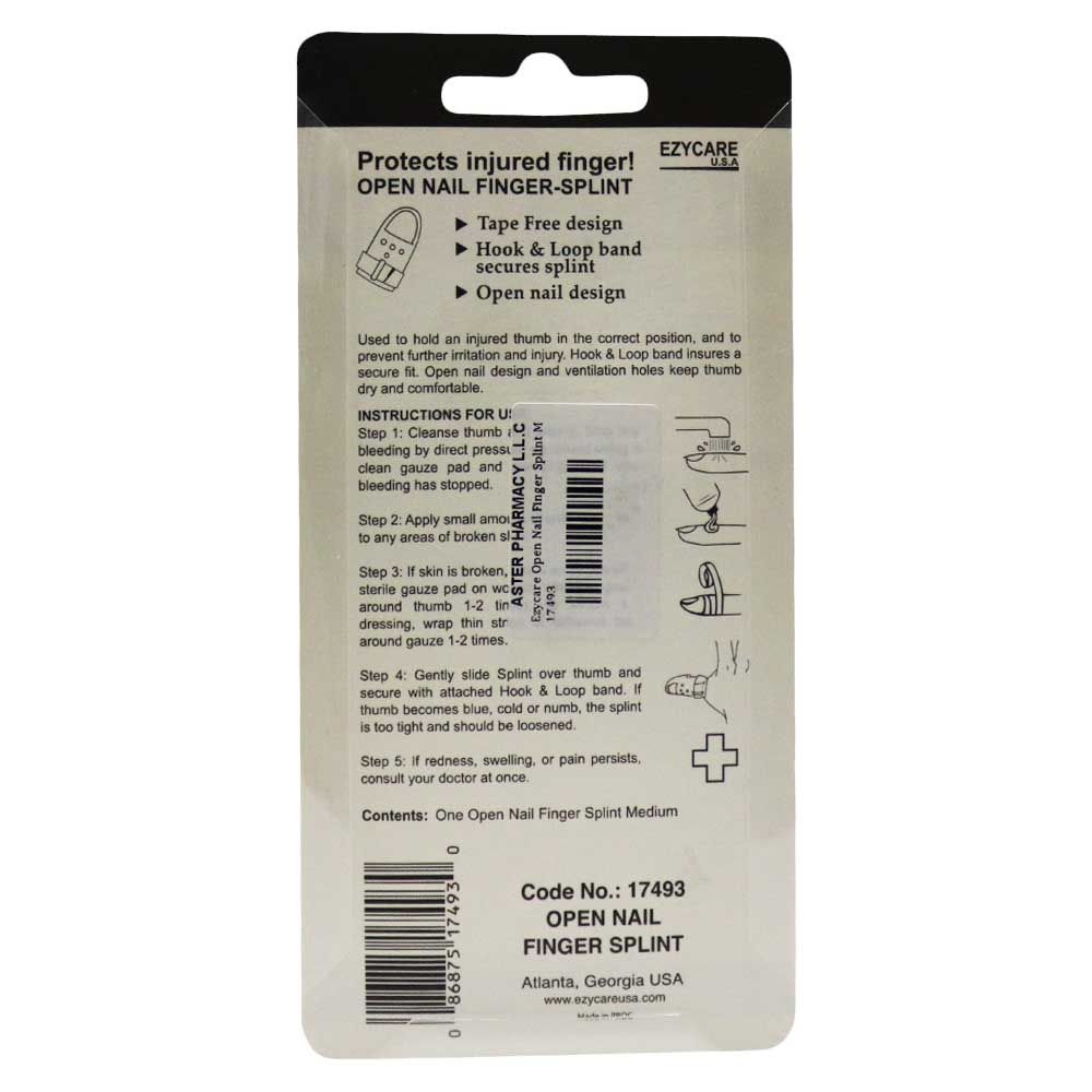 Ezycare Open Nail Finger Splint M 17493