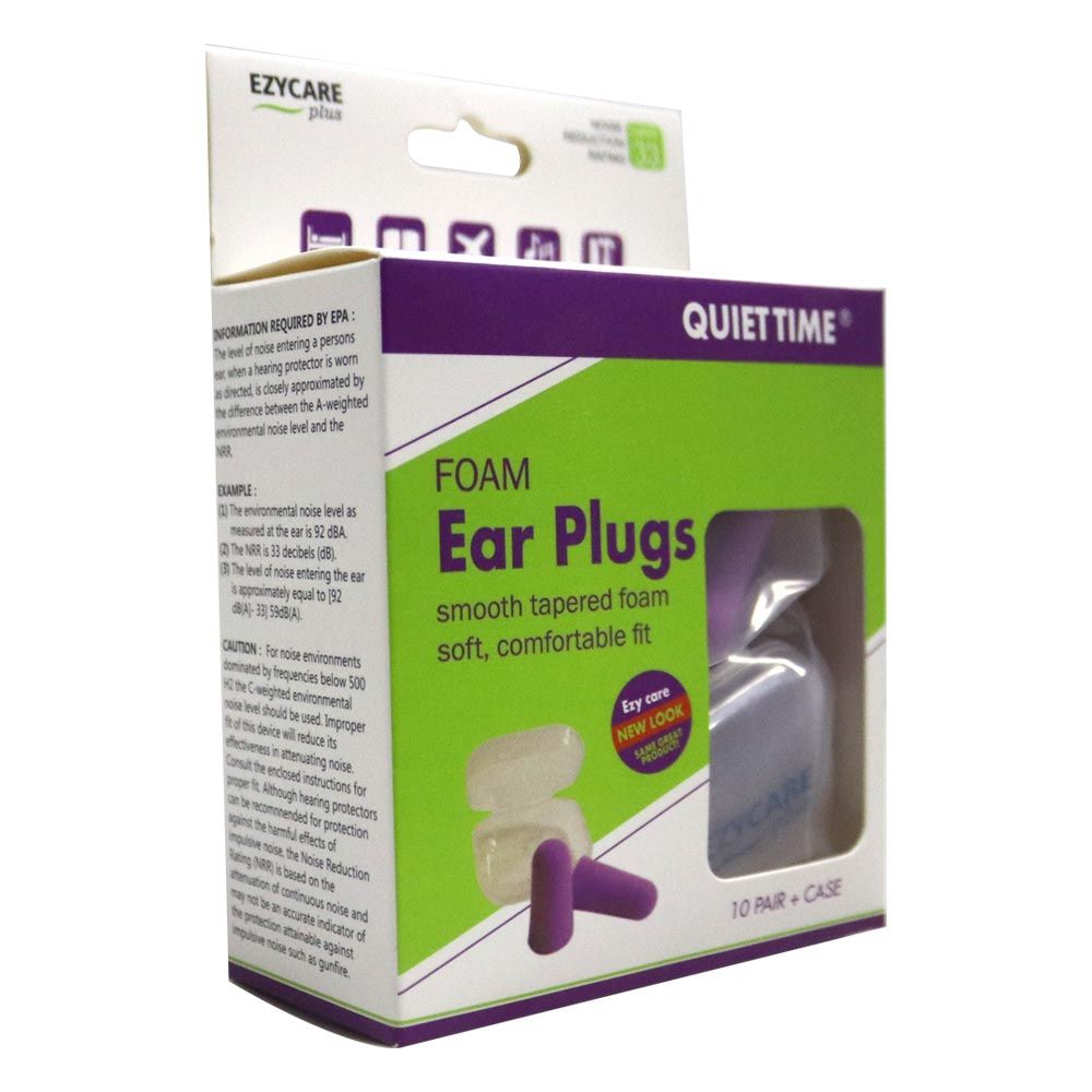 Ezycare Quiet Time Foam Ear Plugs 10 Pairs 10800