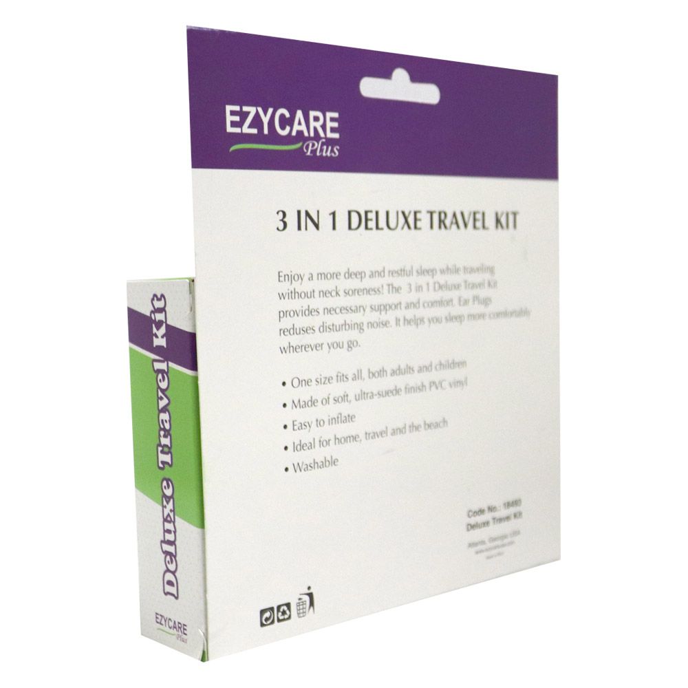 Ezycare 3 In 1 Deluxe Mask Pillow Plugs Travel Kit 18493