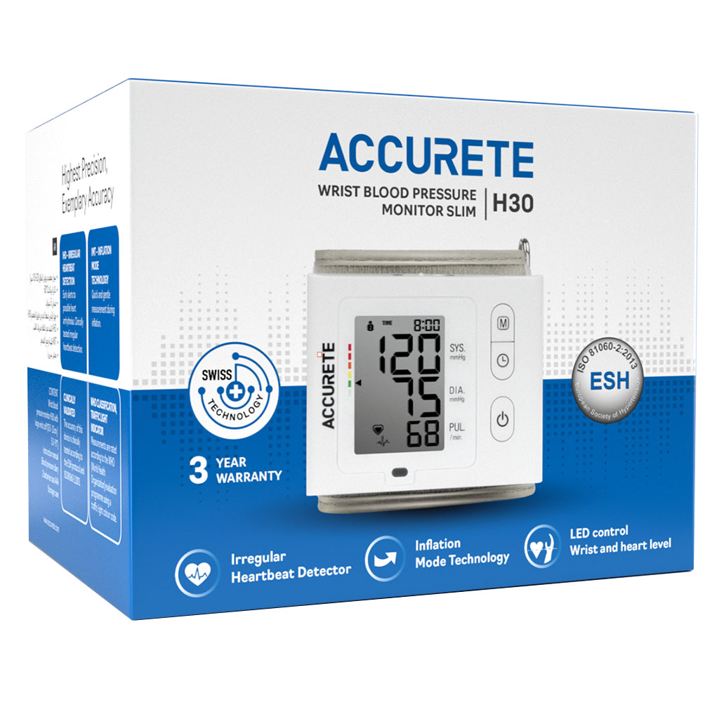 Accurete Wrist Blood Pressure Monitor Slim H30