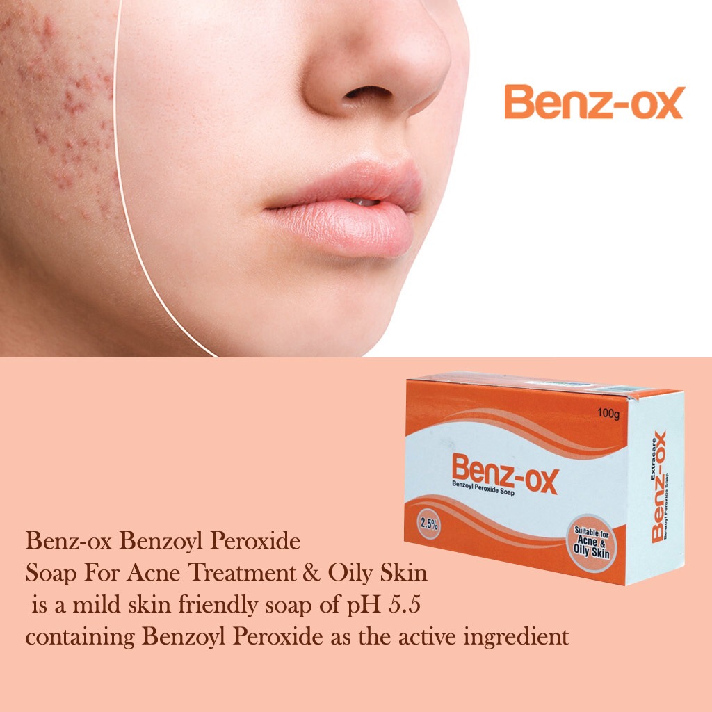 Benz-ox Benzoyl Peroxide Soap For Acne Treatment & Oily Skin 100 g