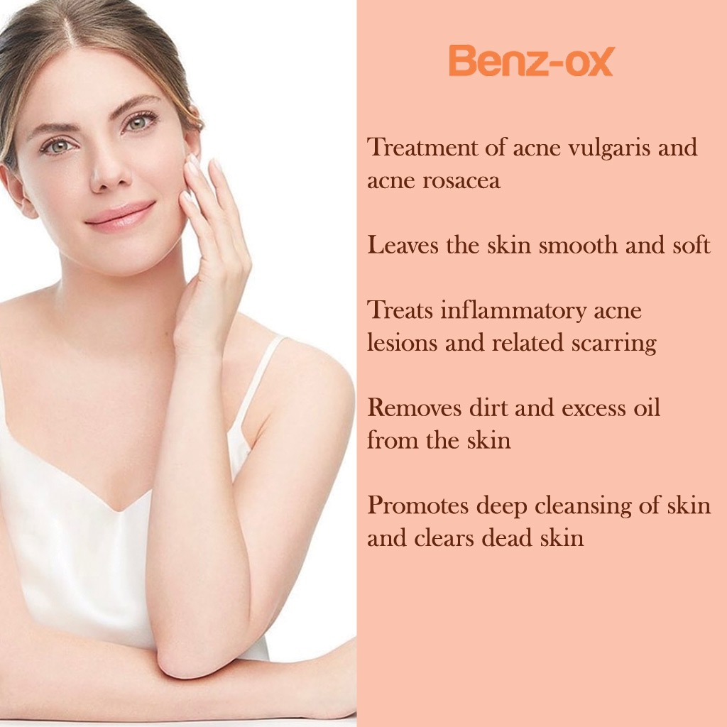 Benz-ox Benzoyl Peroxide Soap For Acne Treatment & Oily Skin 100 g