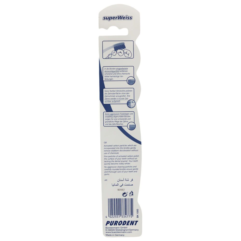 Purodent Active Carbon Medium Assorted Toothbrush 1's