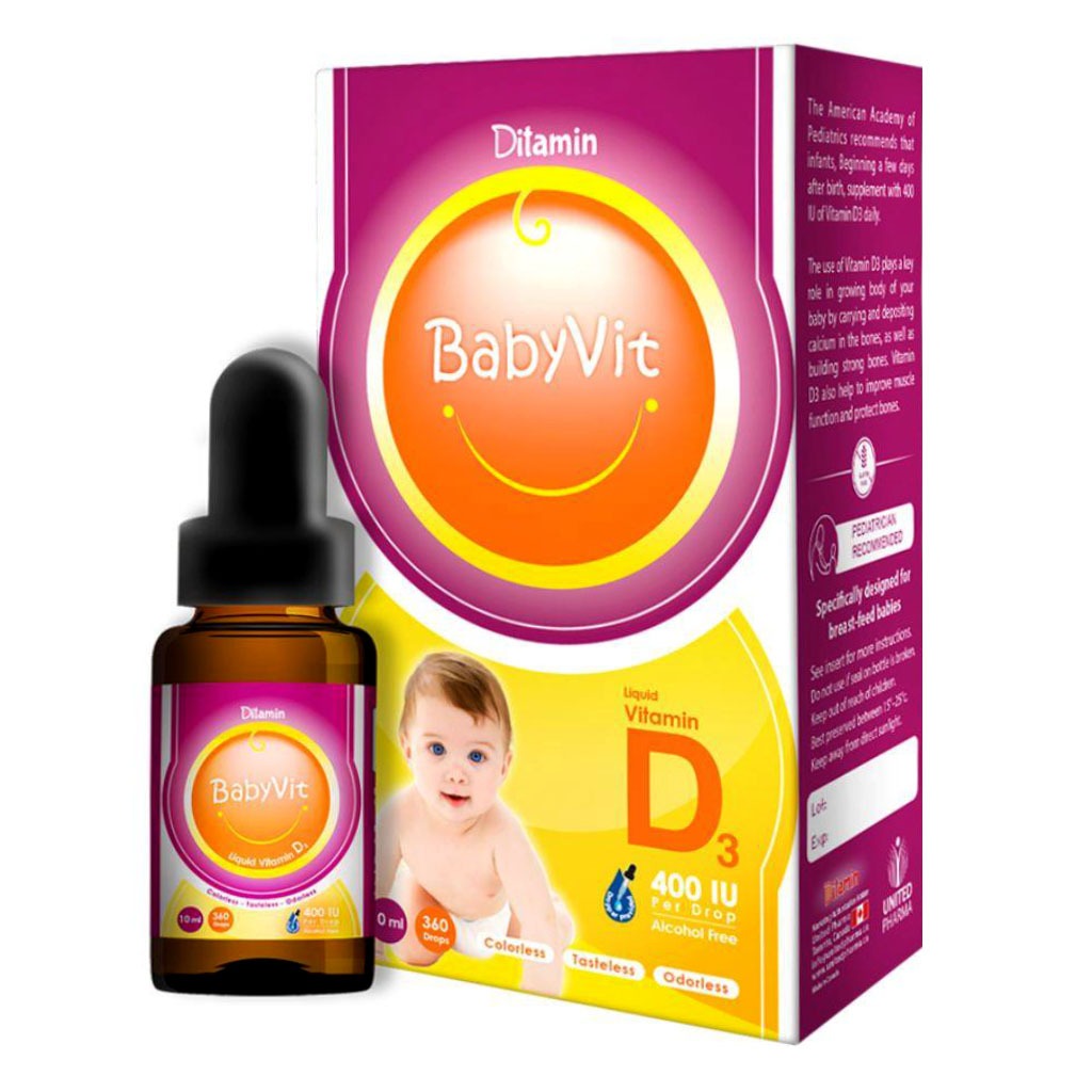 Ditamin BabyVit Liquid Vitamin D3 400 IU Drops 10 mL