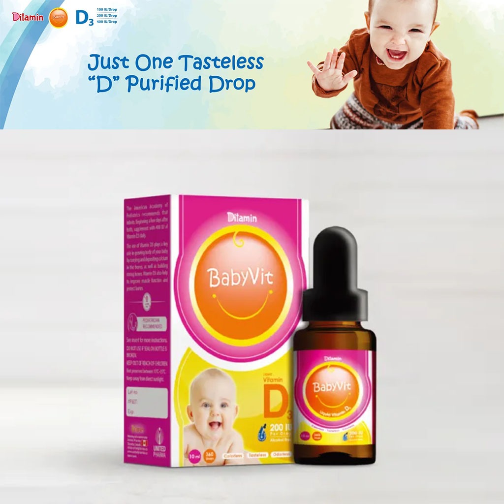 Ditamin BabyVit Liquid Vitamin D3 400 IU Drops 10 mL