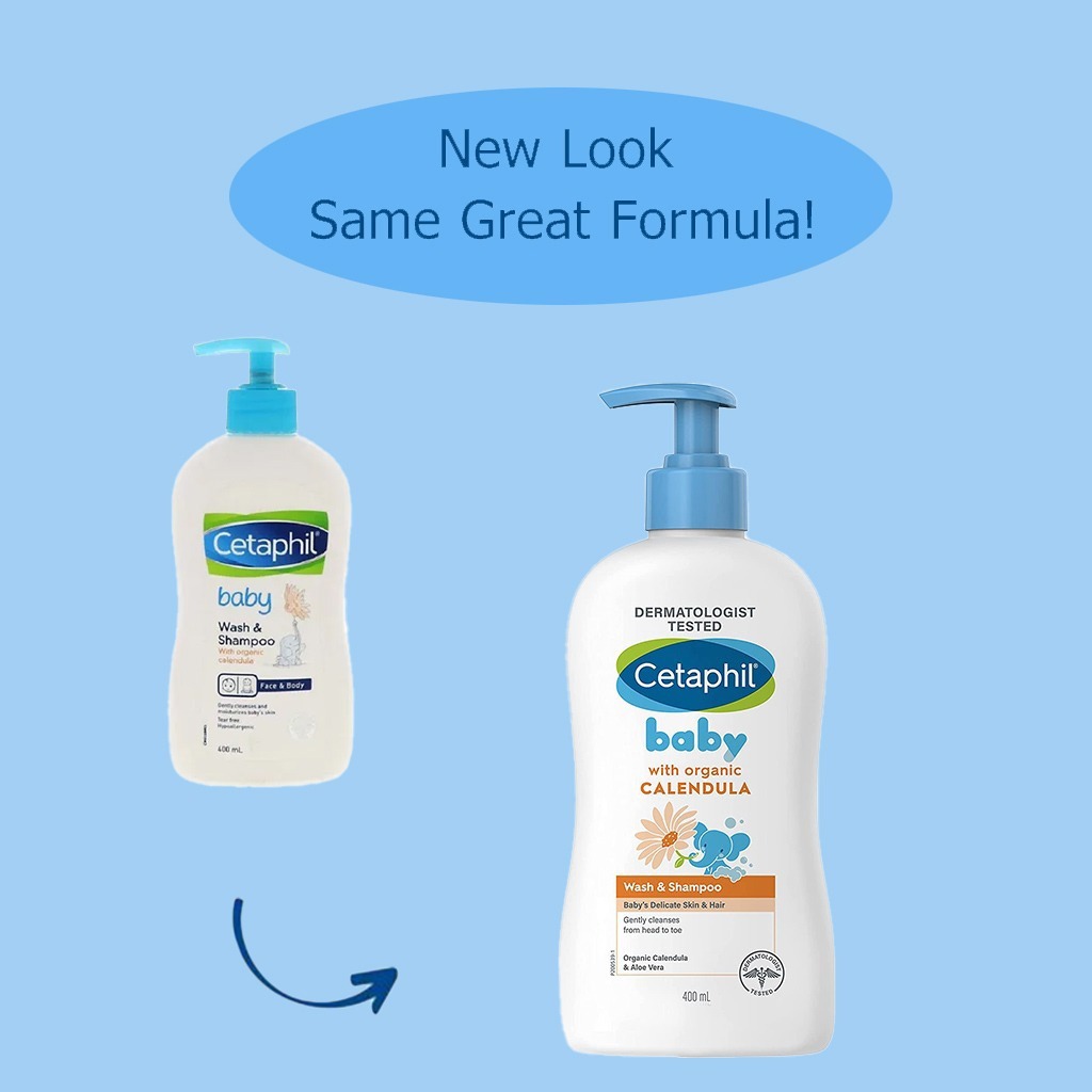 Cetaphil Baby Gentle Foaming Wash and Shampoo With Organic Calendula, Unscented, 400ml