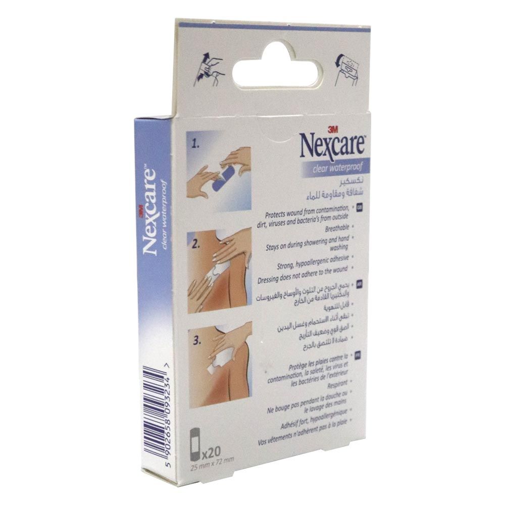 3M Nexcare Clear Waterproof Bandages One Size 20's