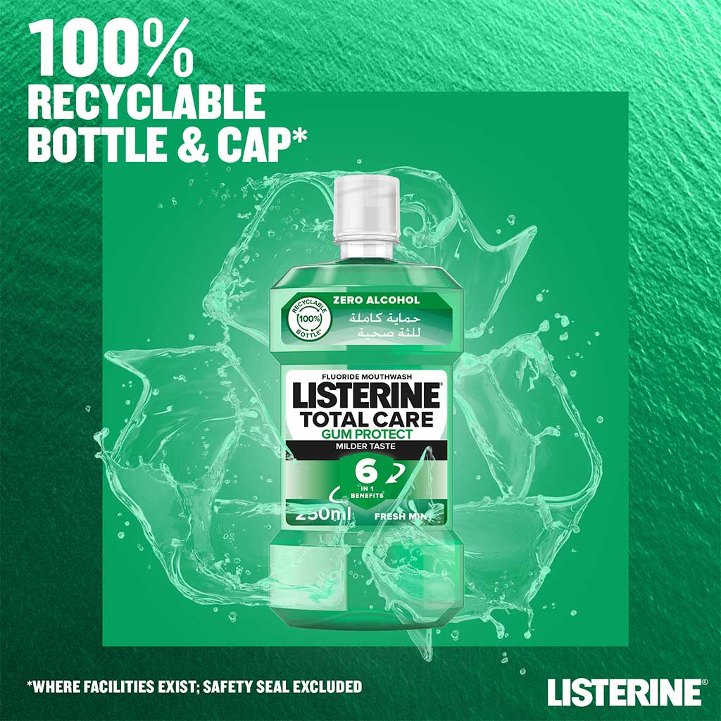 Listerine Total Care Gum Protect Mild Taste Mouthwash With Zero Alcohol 250ml 