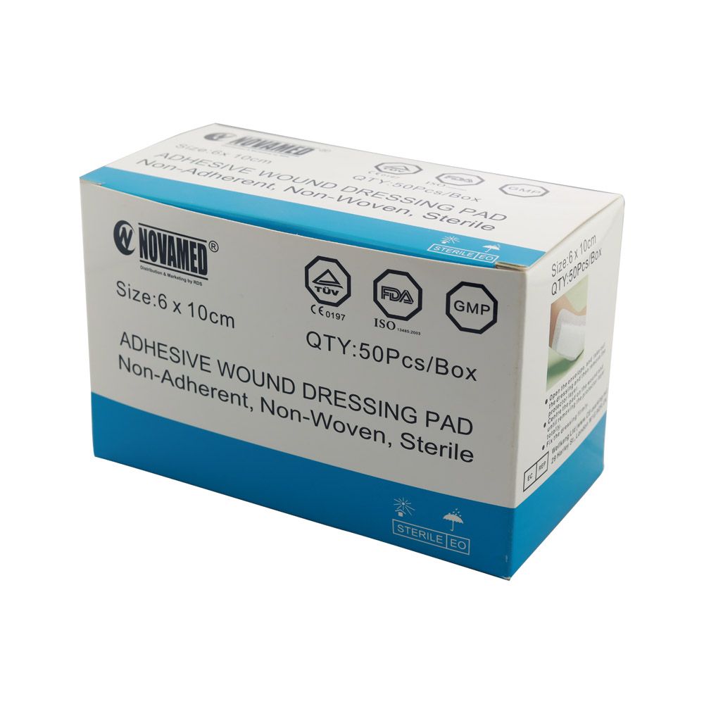 Novamed Adhesive Wound Dressing Pad 6 x 10 cm 50's