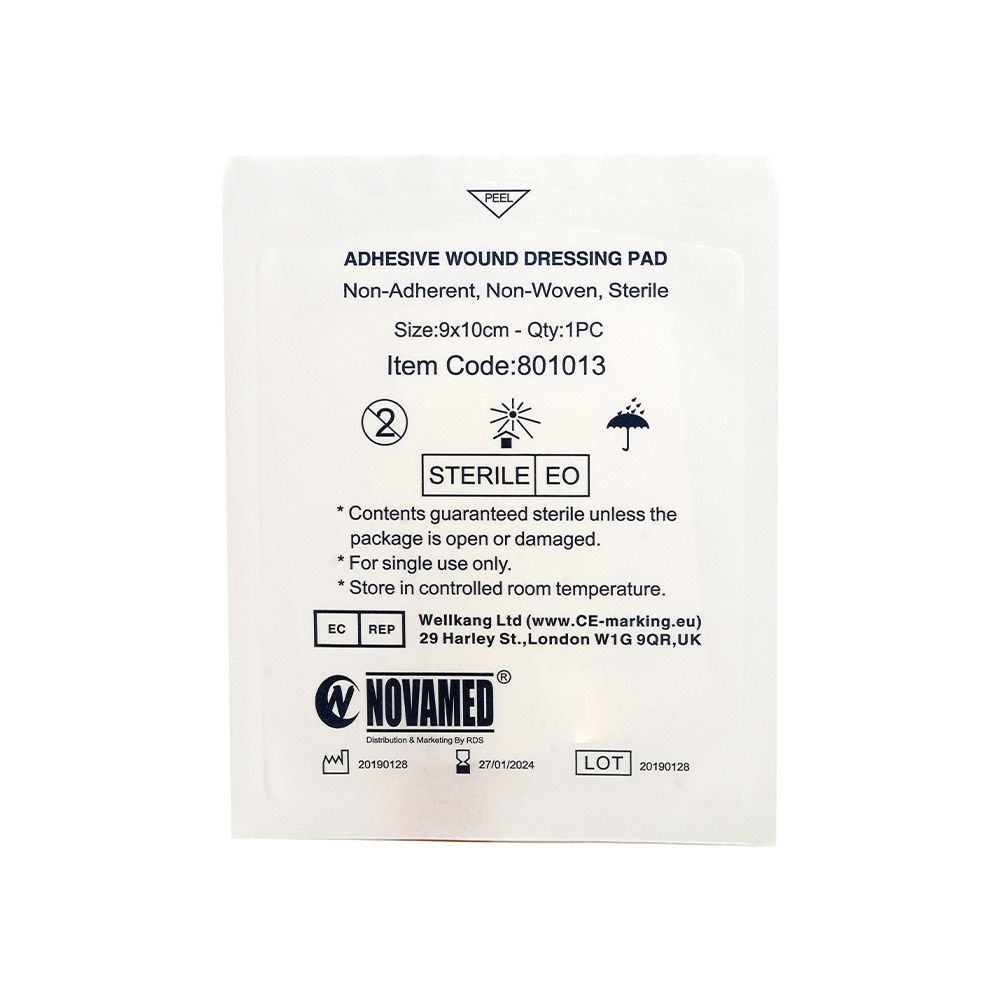 Novamed Adhesive Wound Dressing Pad 9 x 10 cm 30's