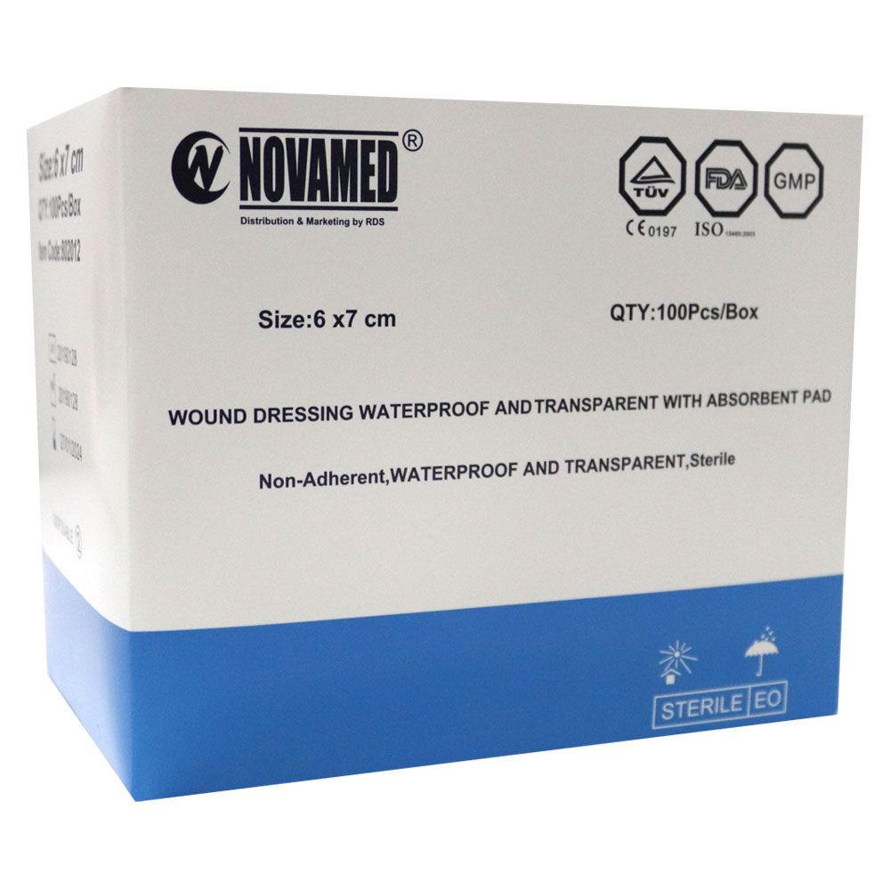 Novamed Waterproof Transparent Bandage 6 x 7 cm 100's