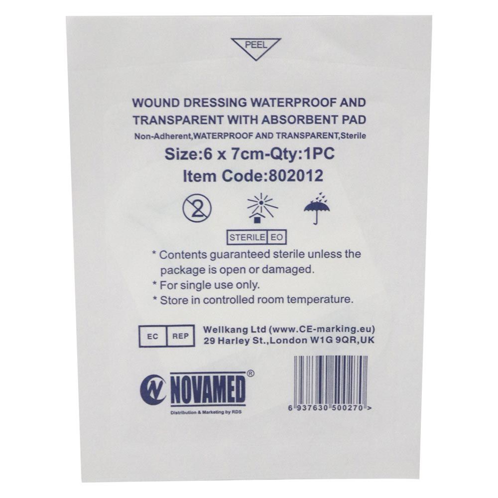 Novamed Waterproof Transparent Bandage 6 x 7 cm 100's