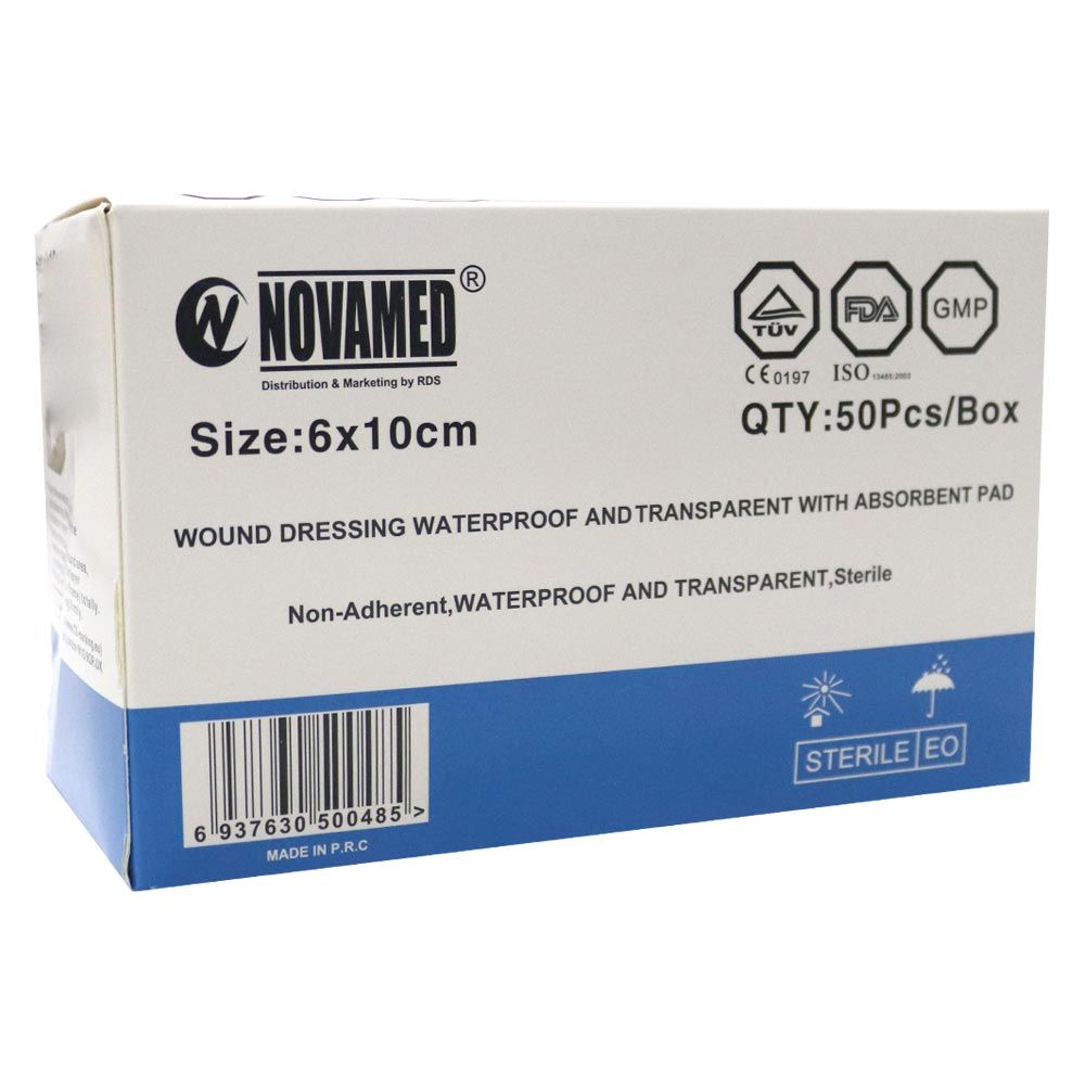 Novamed Waterproof Transparent Bandage 6 x 10 cm 50's