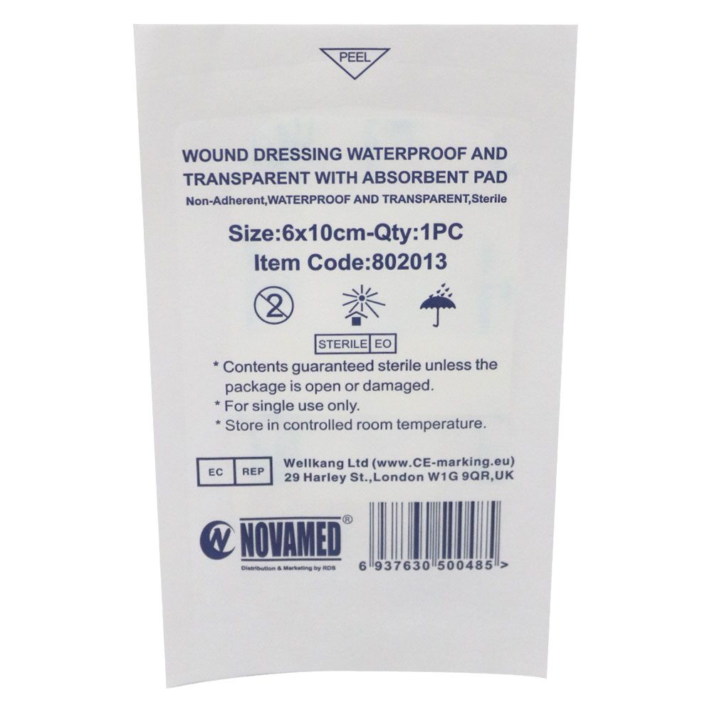 Novamed Waterproof Transparent Bandage 6 x 10 cm 50's