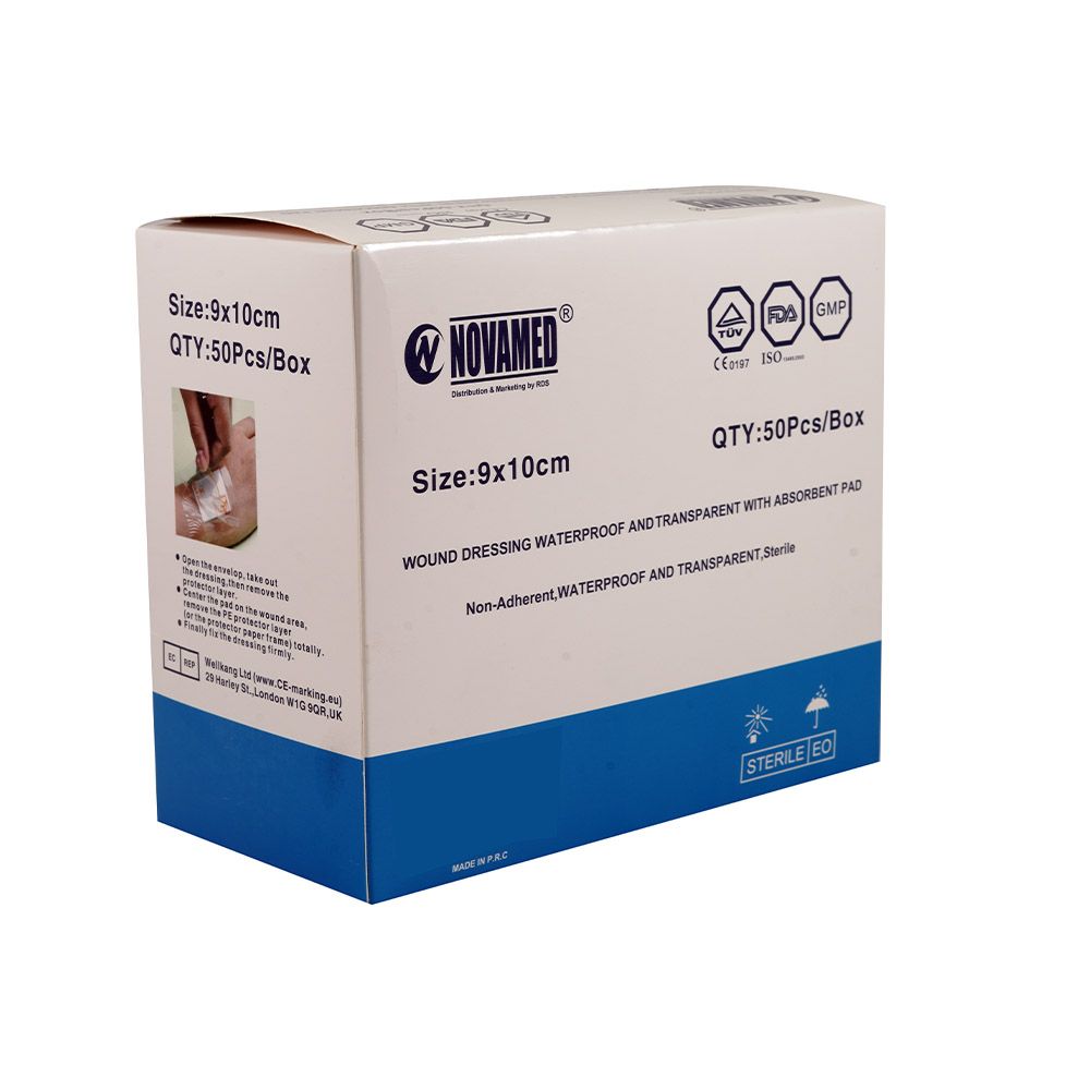 Novamed Waterproof Transparent Bandage 9 cm x 10 cm 50's