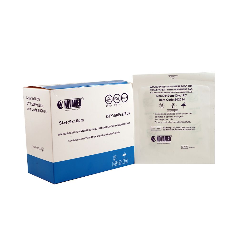 Novamed Waterproof Transparent Bandage 9 cm x 10 cm 50's