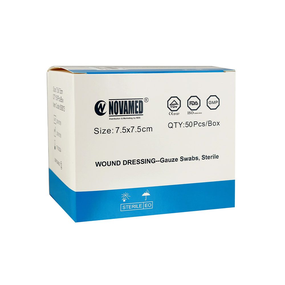 Novamed Sterile Gauze Swab 7.5cm  x 7.5cm 50's