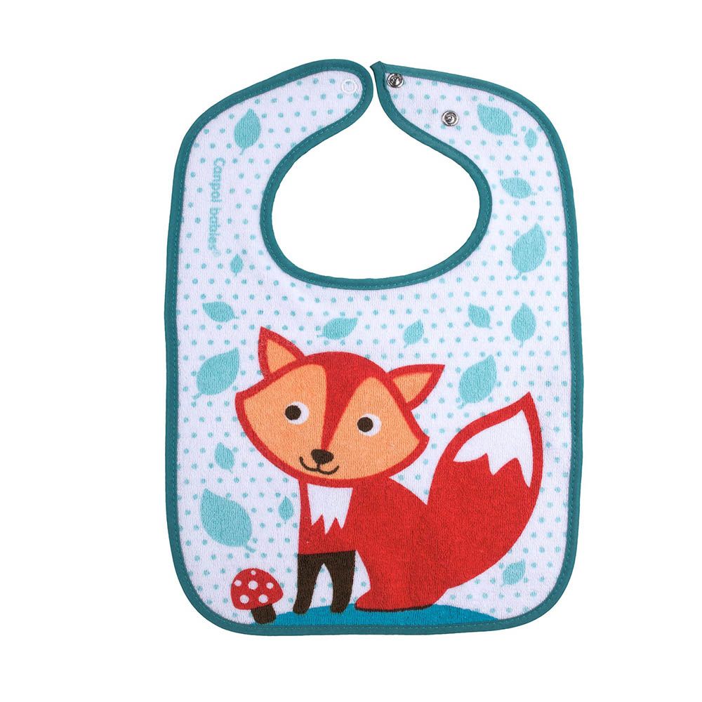 Canpol Babies Cotton Bib with Nap Fastening Cute Animals Fox 15/104