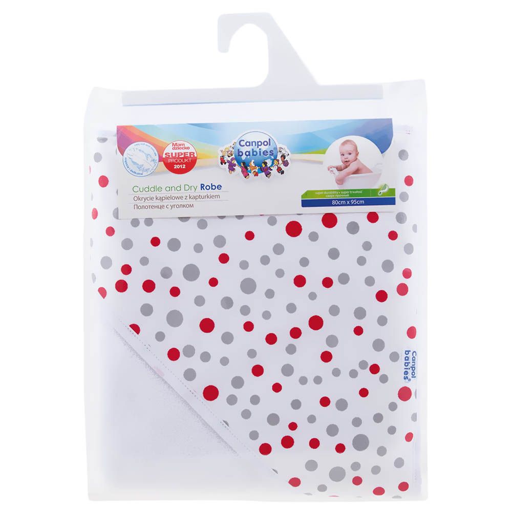 Canpol Babies Cuddle and Dry Baby Robe with Hood Polka Dot 26/300