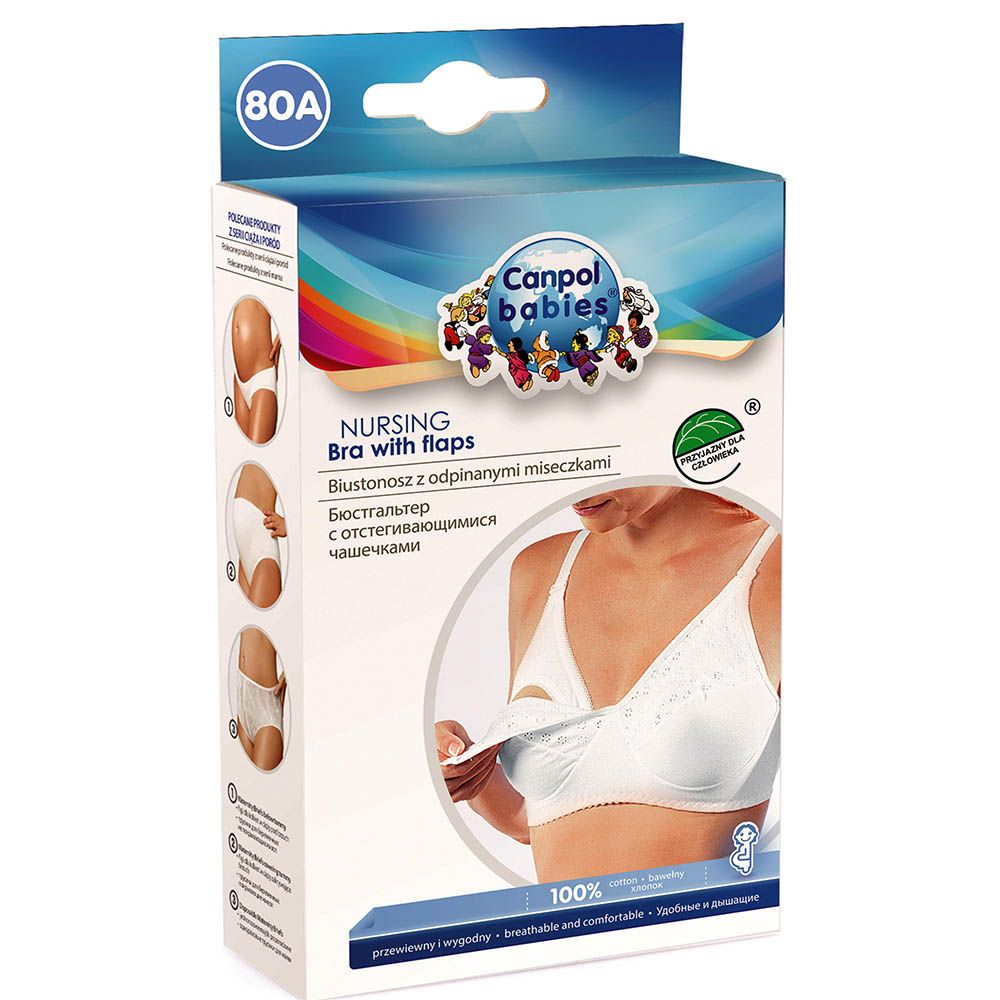 Canpol Babies Maternity Classic Nursing Bra with Flaps White 1's 80A 26/752