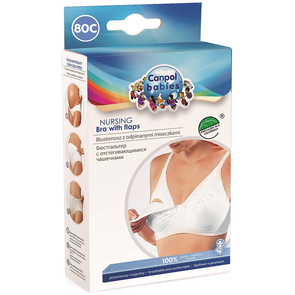 Canpol Babies Maternity Classic Nursing Bra with Flaps White 1's 80C 26/760