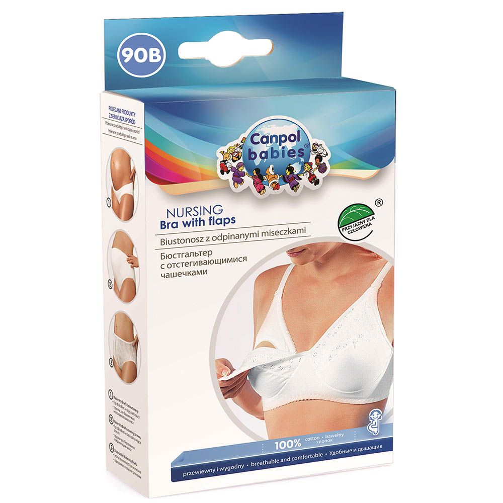 Canpol Babies Maternity Classic Nursing Bra with Flaps White 1's 90B 26/758