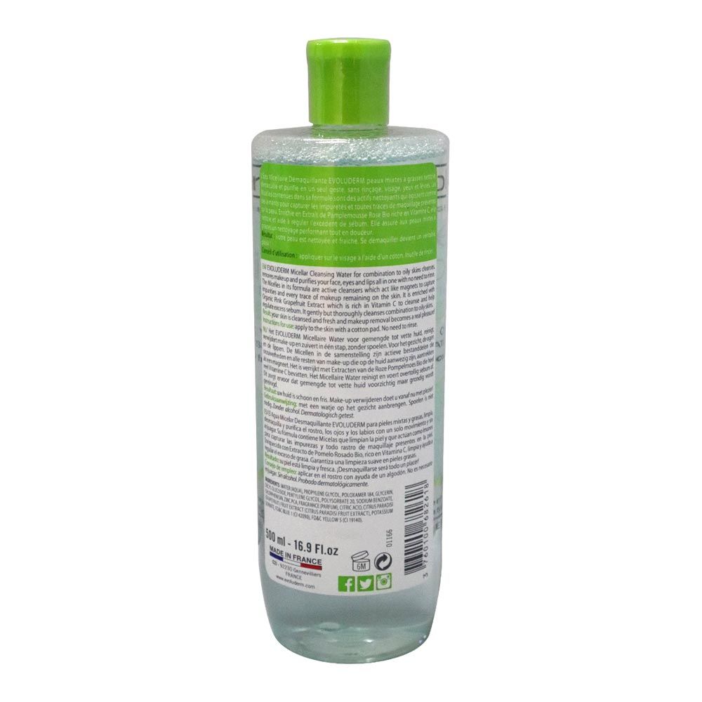 Evoluderm Micellar Water For Combination to Oily Skin 500 mL 15250