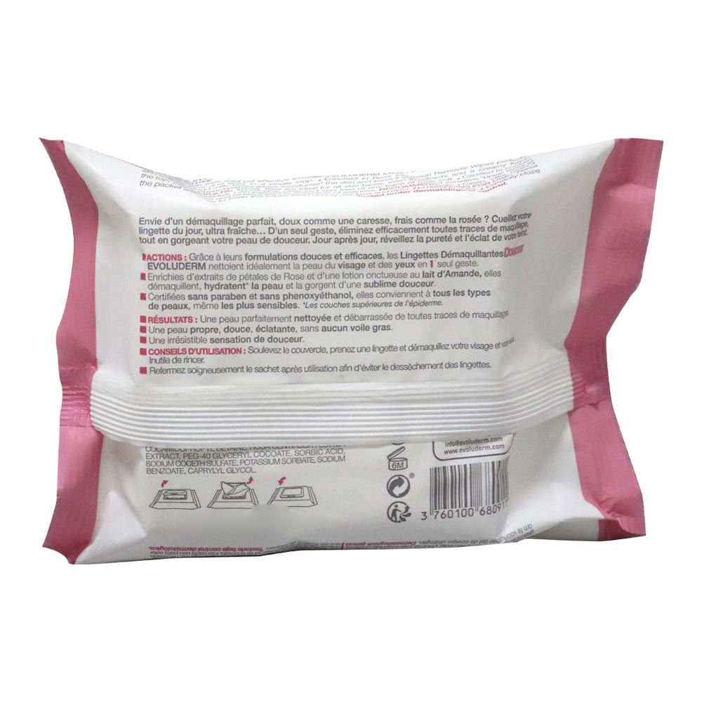 Evoluderm Make Up Remover Wipes For All Skin Types 25's 1627
