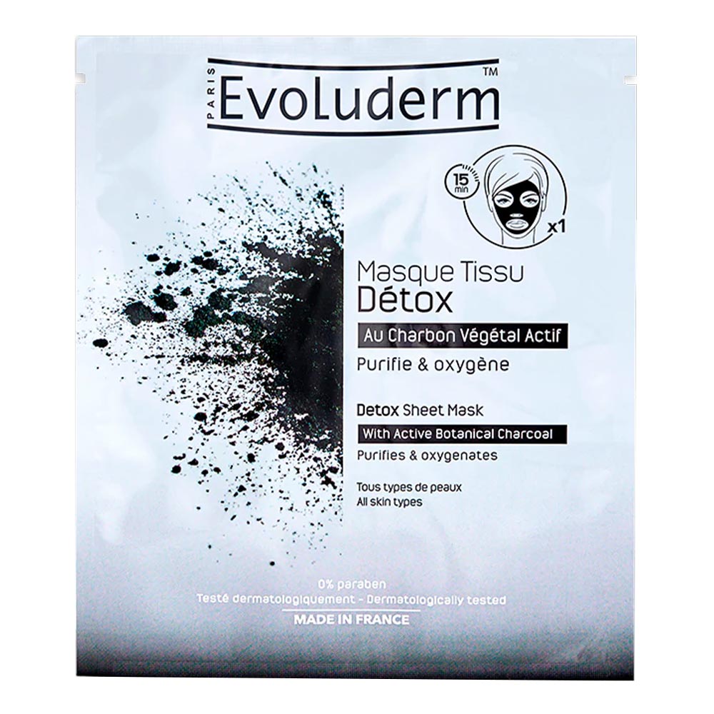Evoluderm Detox With Active Botanical Charcoal Sheet Mask 1's 17328