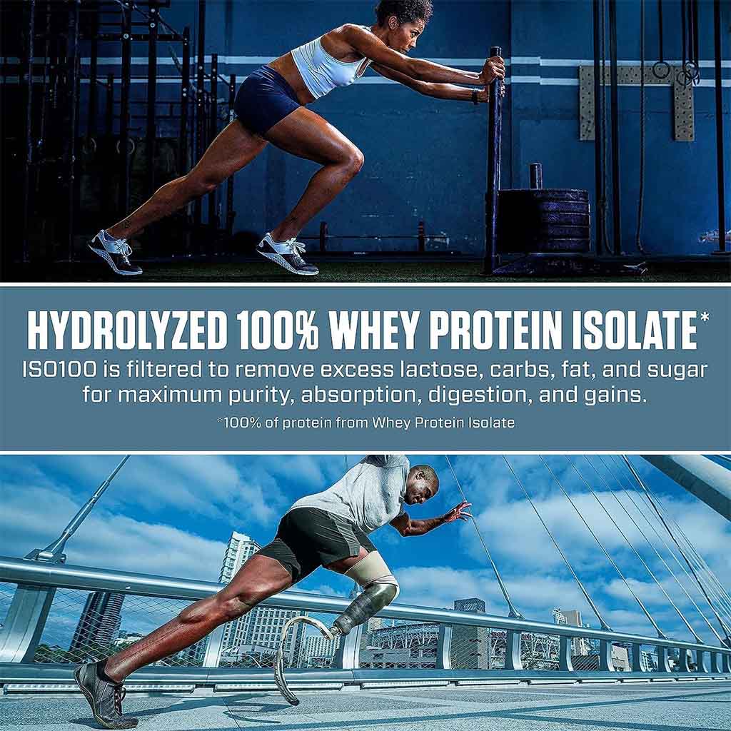 Dymatize ISO 100 Fast Absorbing Protein Powder, 100% Whey Protein Isolate, Gourmet Cookies & Cream, 2.3kg