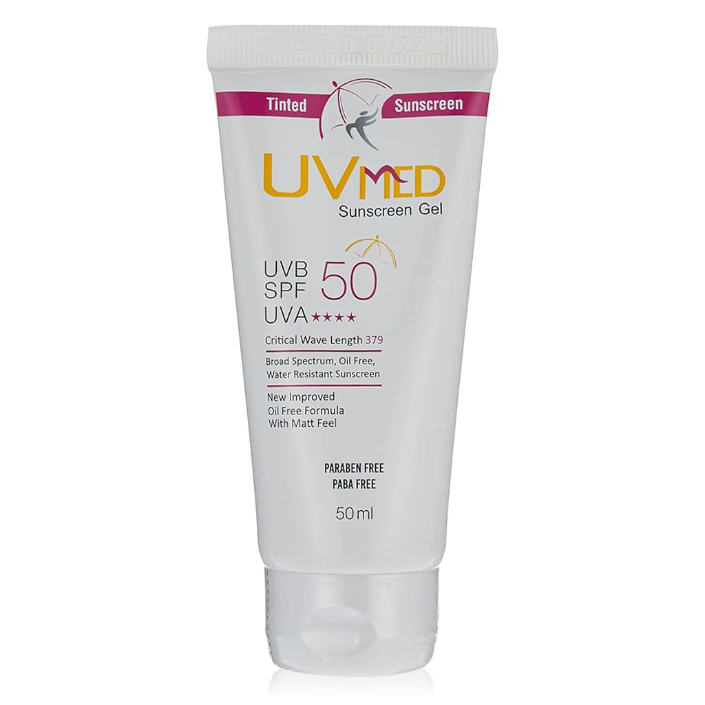 UV Med SPF50 Broad Spectrum Tinted Sunscreen Gel For Oily & Acne Prone Skin 50ml 