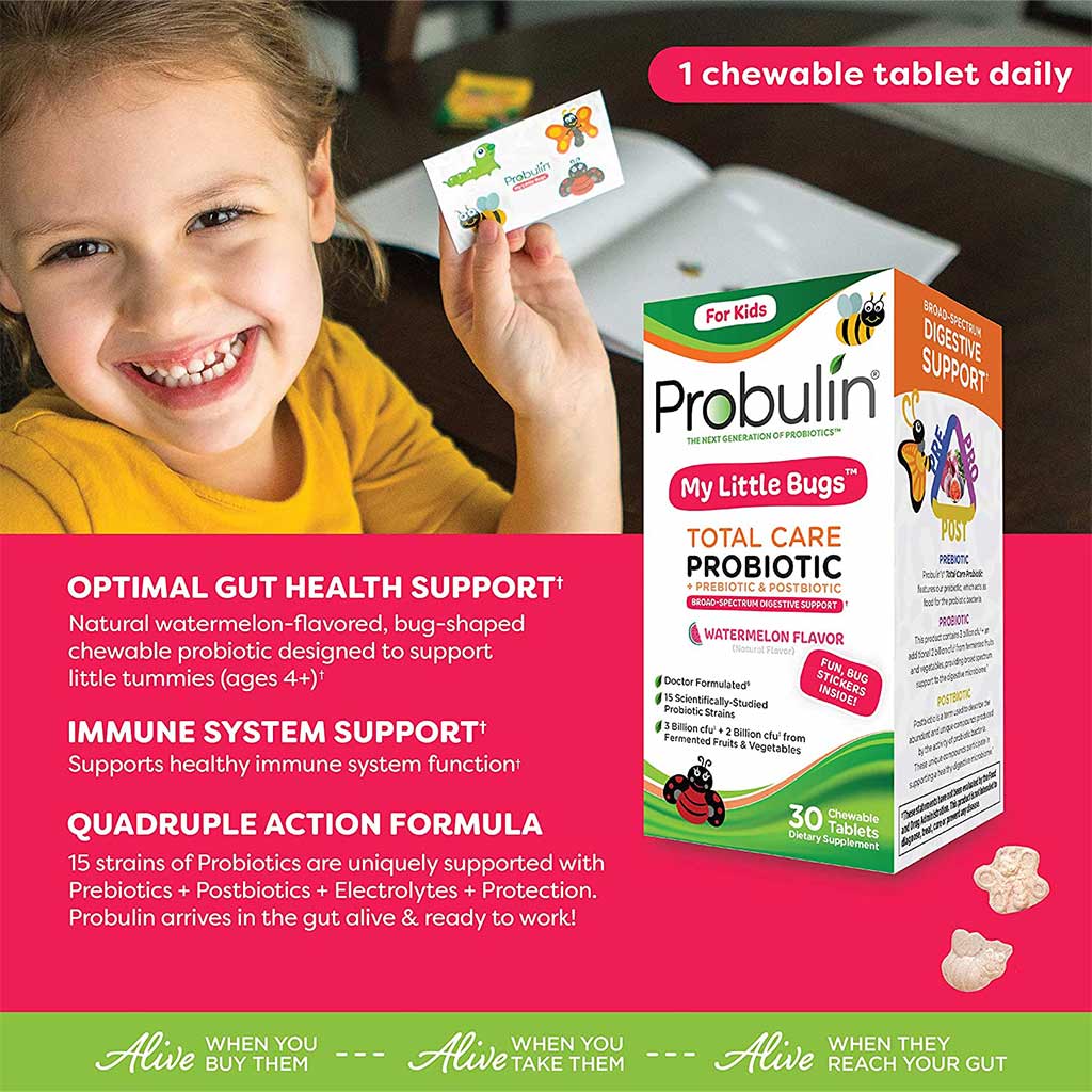 Probulin My Little Bugs Kids Probiotic Chewable Tablets 30's