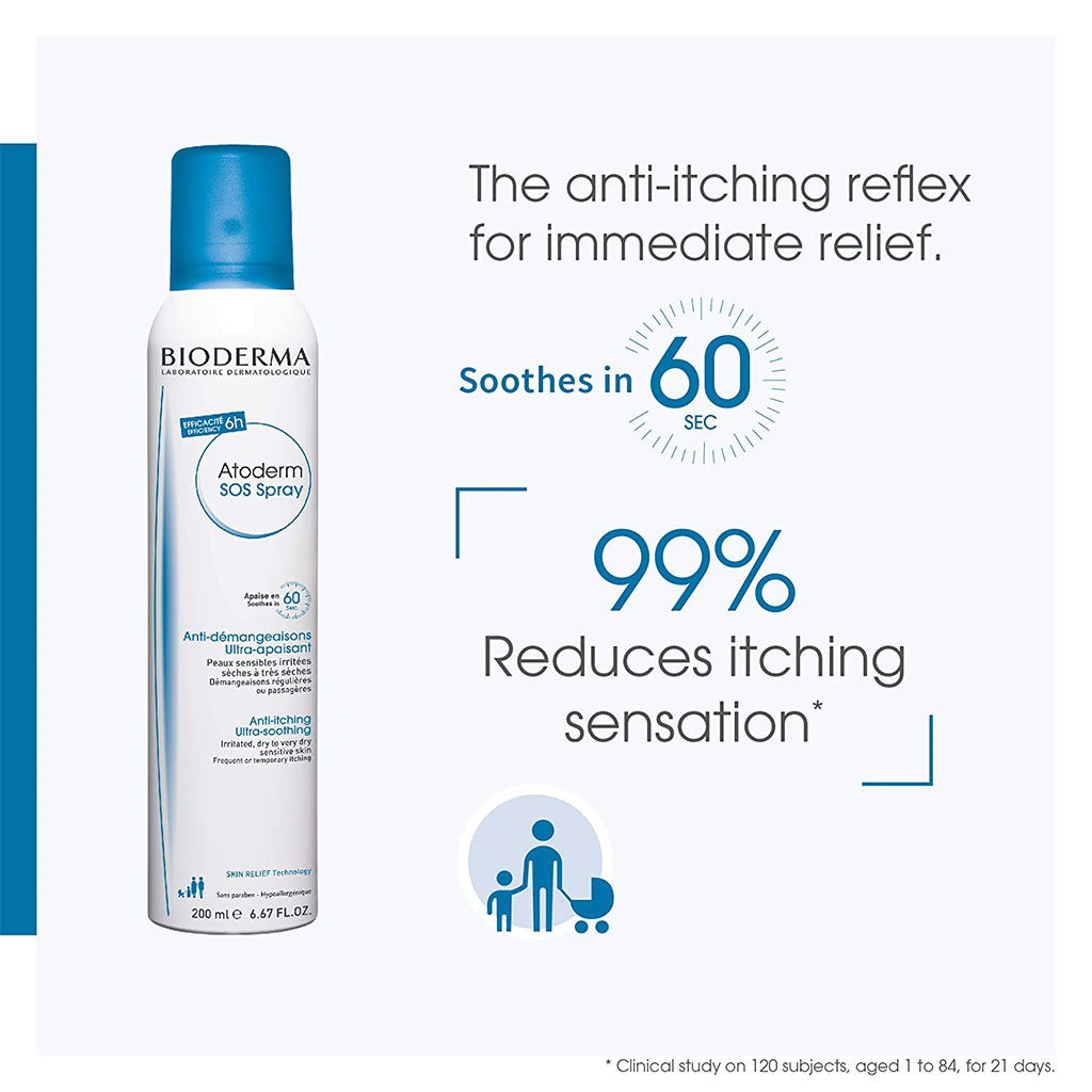 Bioderma Atoderm SOS Anti Itch Spray For Irritated And Dry Sensitive Skin 200ml