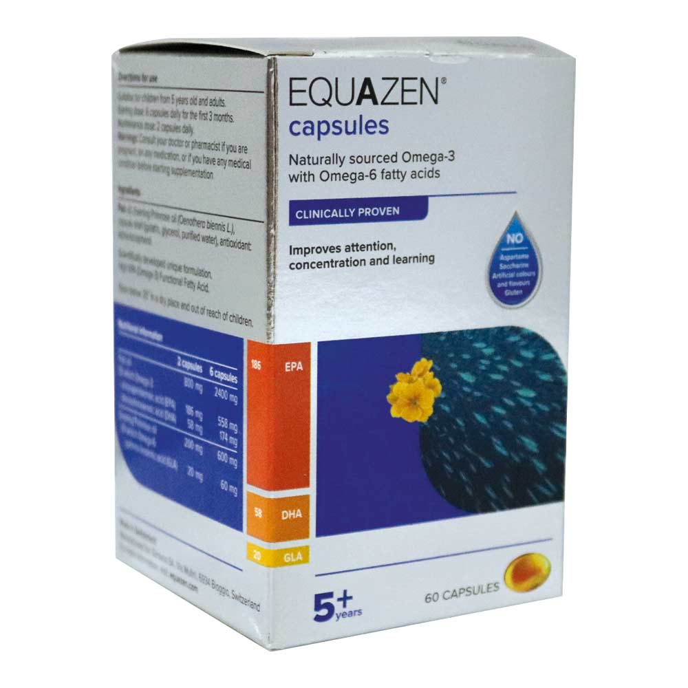 Equazen® Omega-3 & Omega-6 fatty acids for 5+ years Capsules 60's