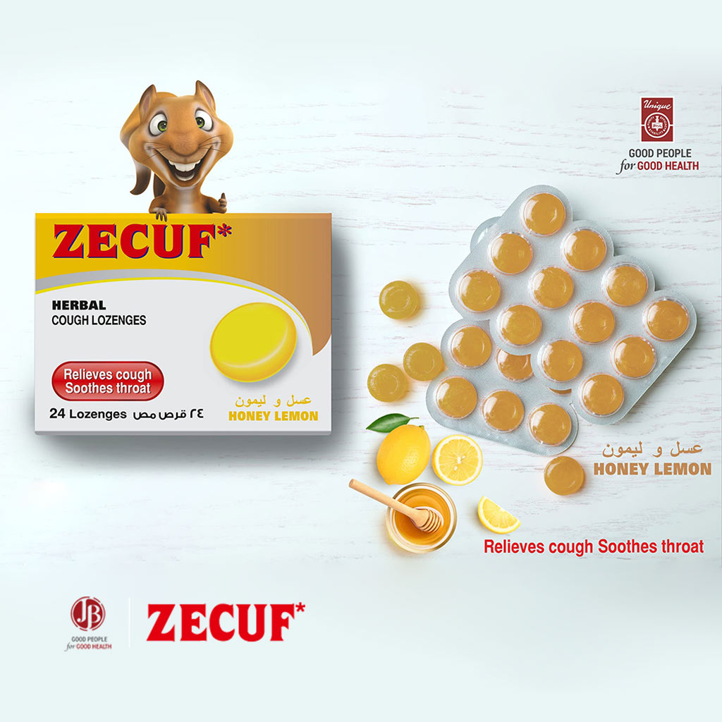 Zecuf Herbal Cough Honey Lemon Lozenges 24's