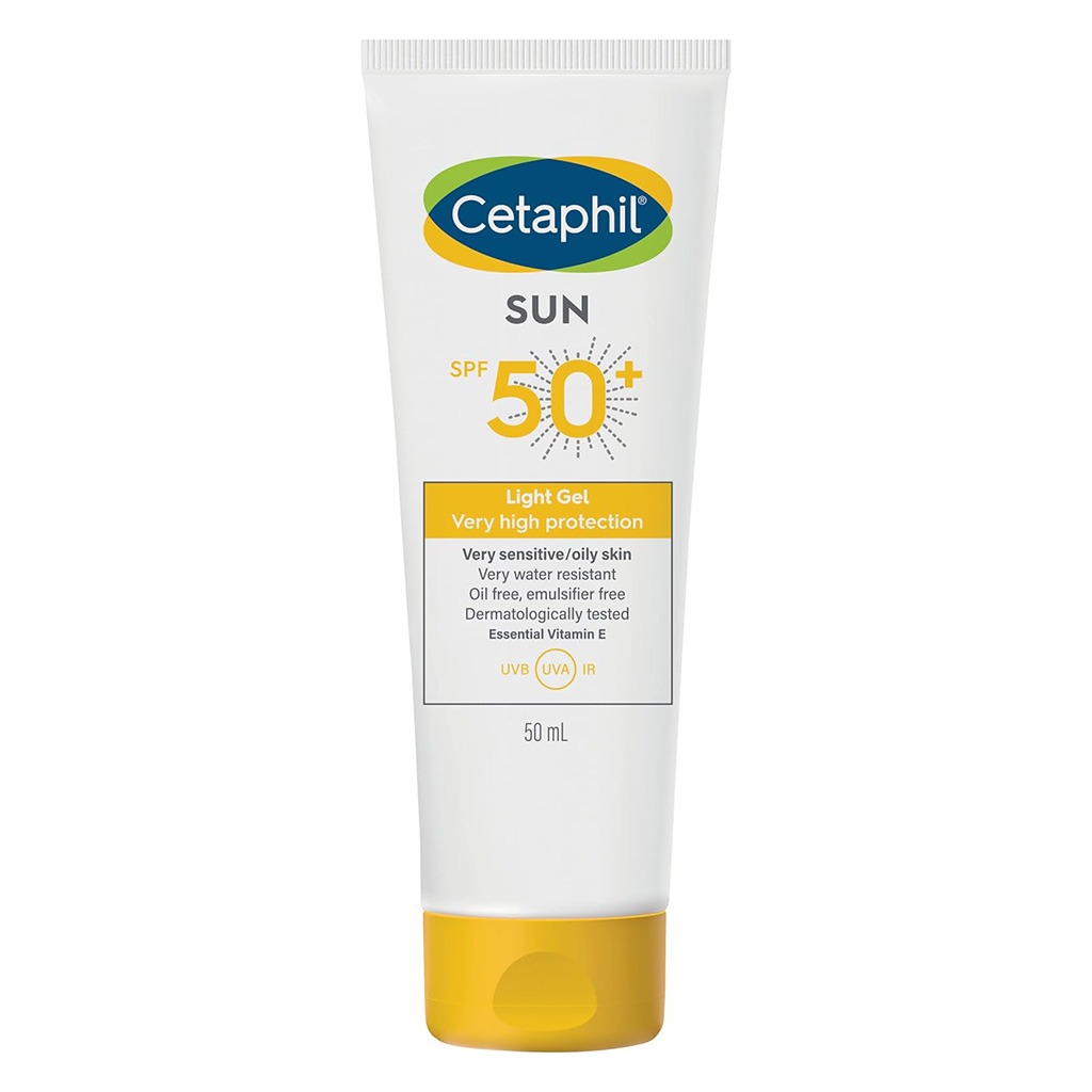 Cetaphil Sun SPF 50+ Very High Protection Light Gel, Moisturizer sunscreen For Face & Body of Men & Women With Very Sensitive/Oily Skin, Unscented, 50ml