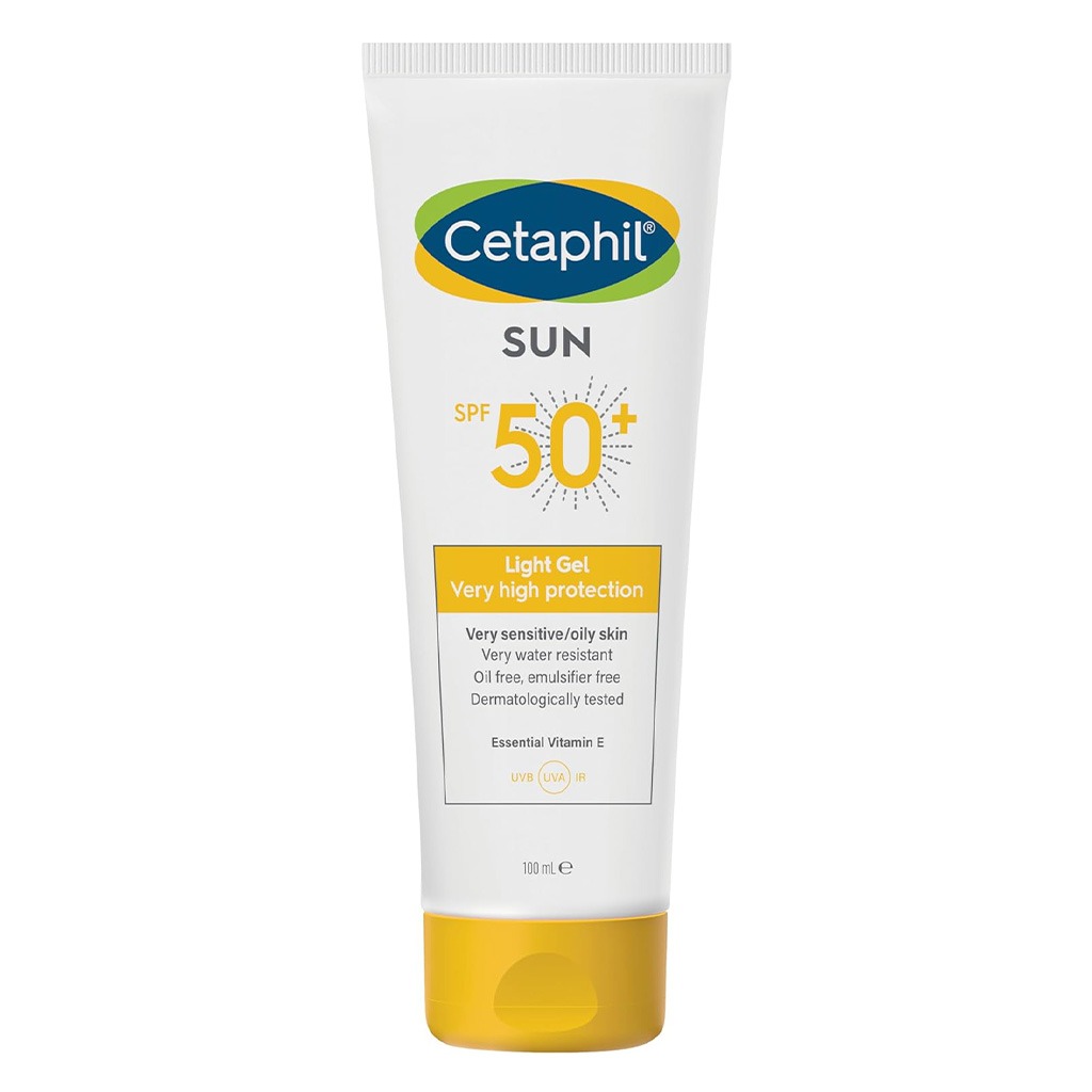Cetaphil Sun SPF 50+ Very High Protection Light Gel, Moisturizer sunscreen For Face & Body of Men & Women With Very Sensitive/Oily Skin, Unscented, 100ml