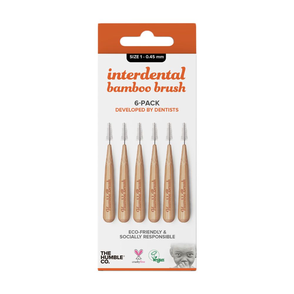 The Humble Co. Interdental Bamboo Brush Size 1-0.45 mm Orange 6's ID89001