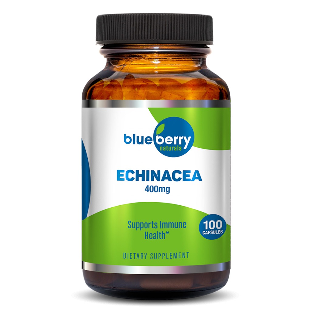 Blueberry Naturals Echinacea 400mg Capsules For Immune Support, Pack of 100’s