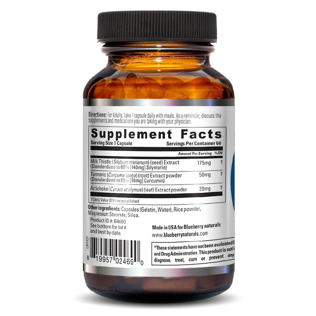 Blueberry Naturals Milk Thistle Extract Plus 175 mg Capsules 60's