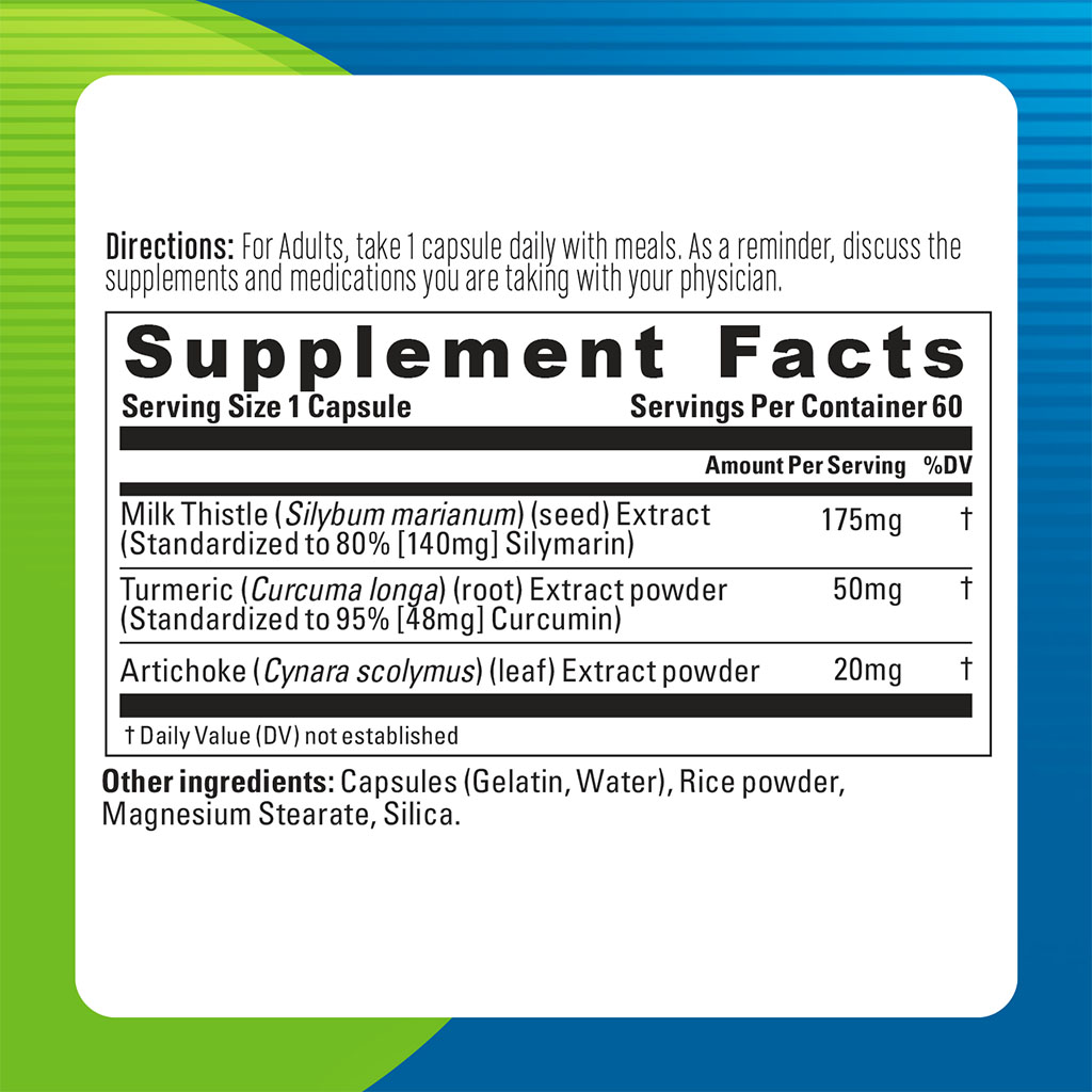 Blueberry Naturals Milk Thistle Extract Plus 175 mg Capsules 60's