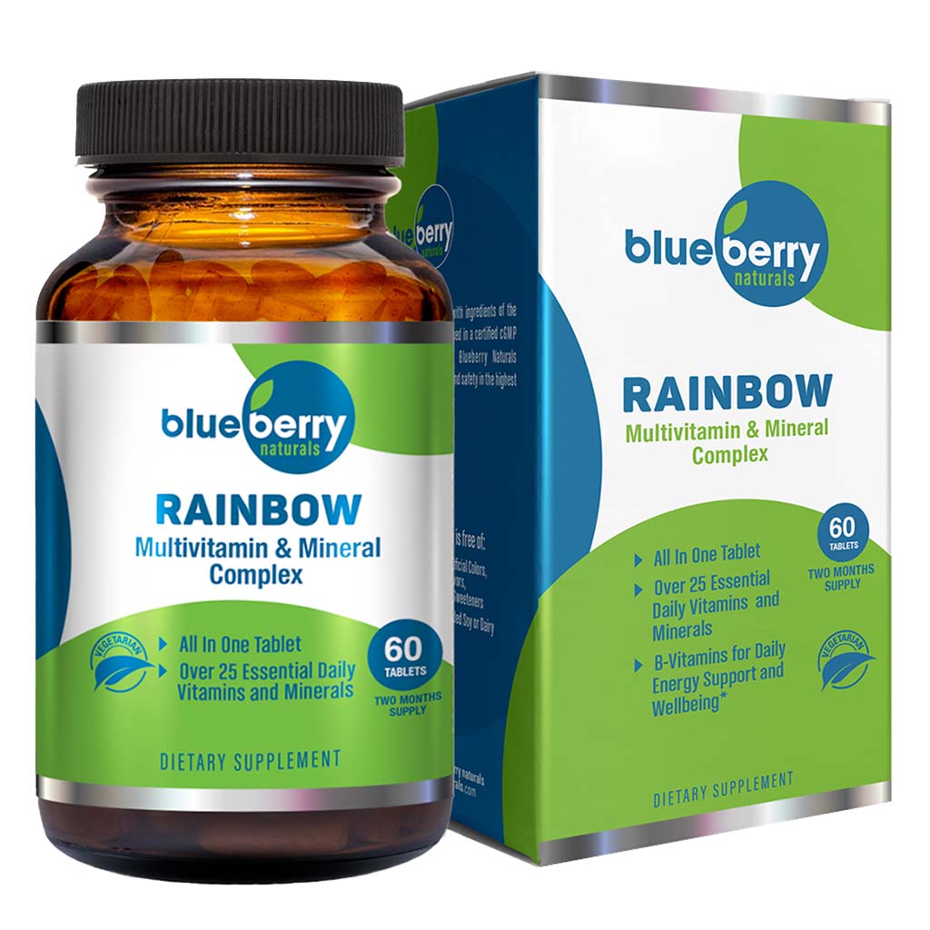 Blueberry Naturals Rainbow Adult Multivitamins & Minerals Supplement Tablets, Pack of 60's