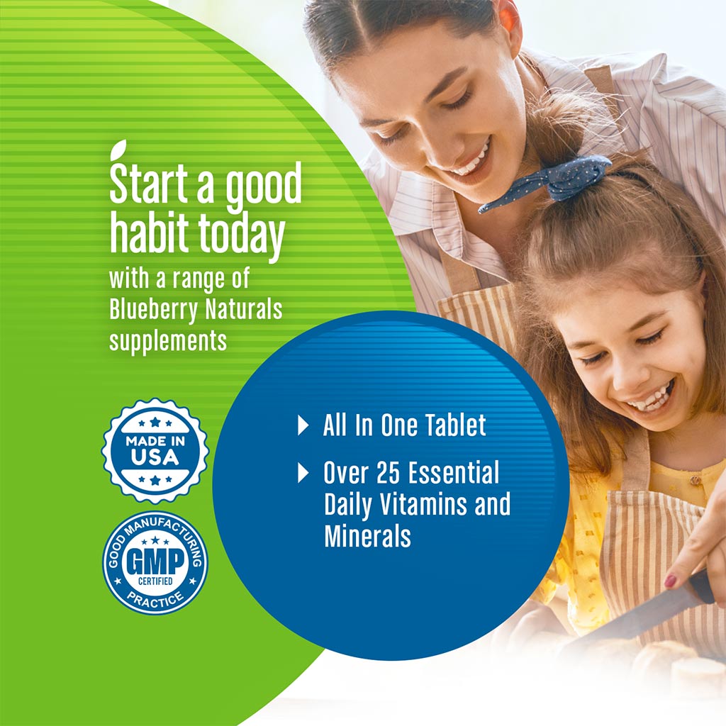 Blueberry Naturals Rainbow Adult Multivitamins & Minerals Supplement Tablets, Pack of 60's