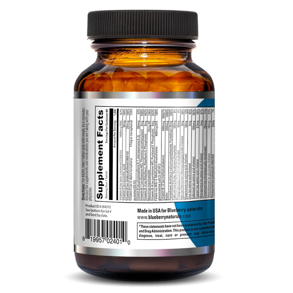 Blueberry Naturals One Daily Women's Multivitamins & Minerals Tablets, Pack of 60's 