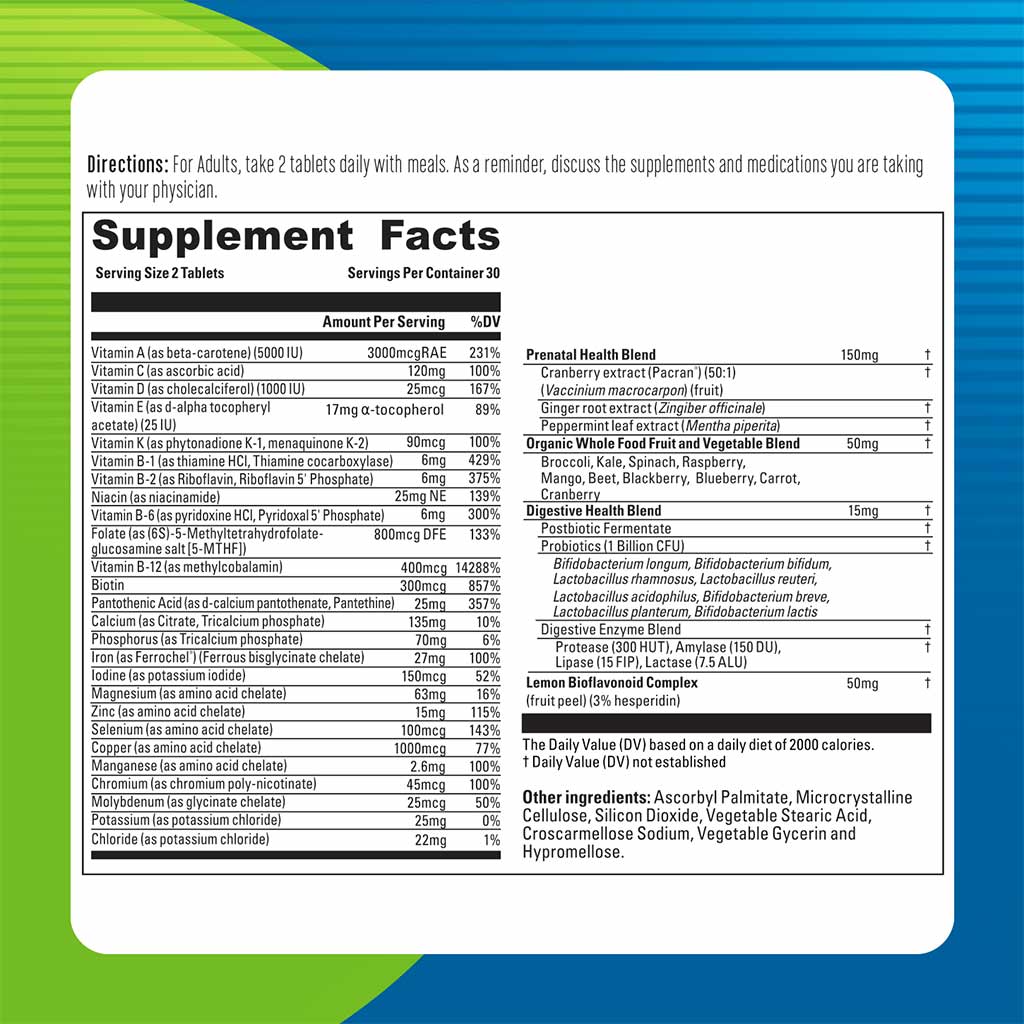 Blueberry Naturals Prenatal Tablets, Pack of 60's