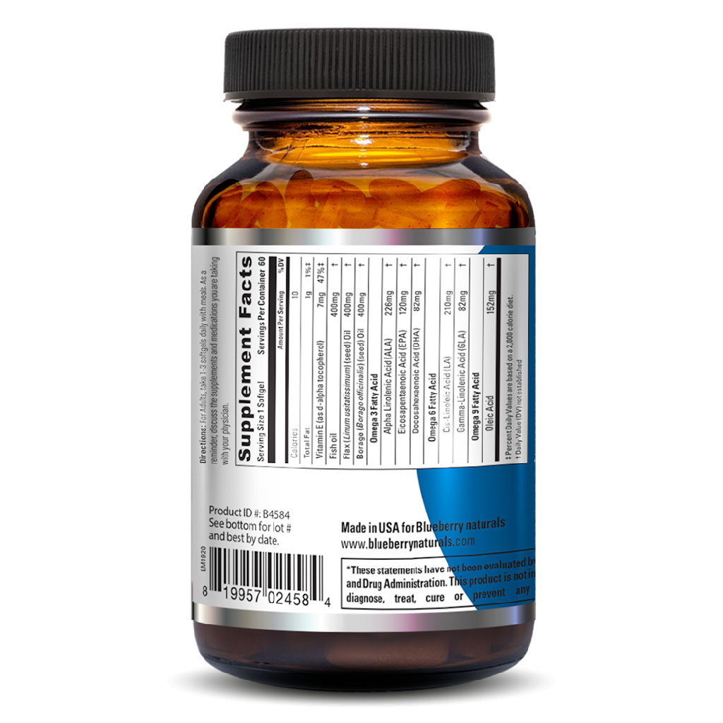 Blueberry Naturals Omega 3-6-9 Softgels 60's