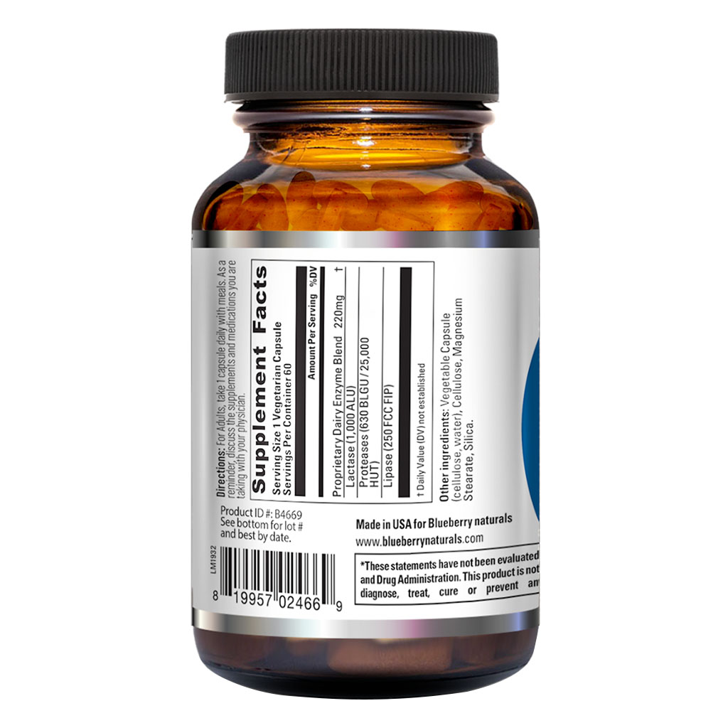 Blueberry Naturals Daily Digest Digestive Enzyme Vegetarian Capsules 60's