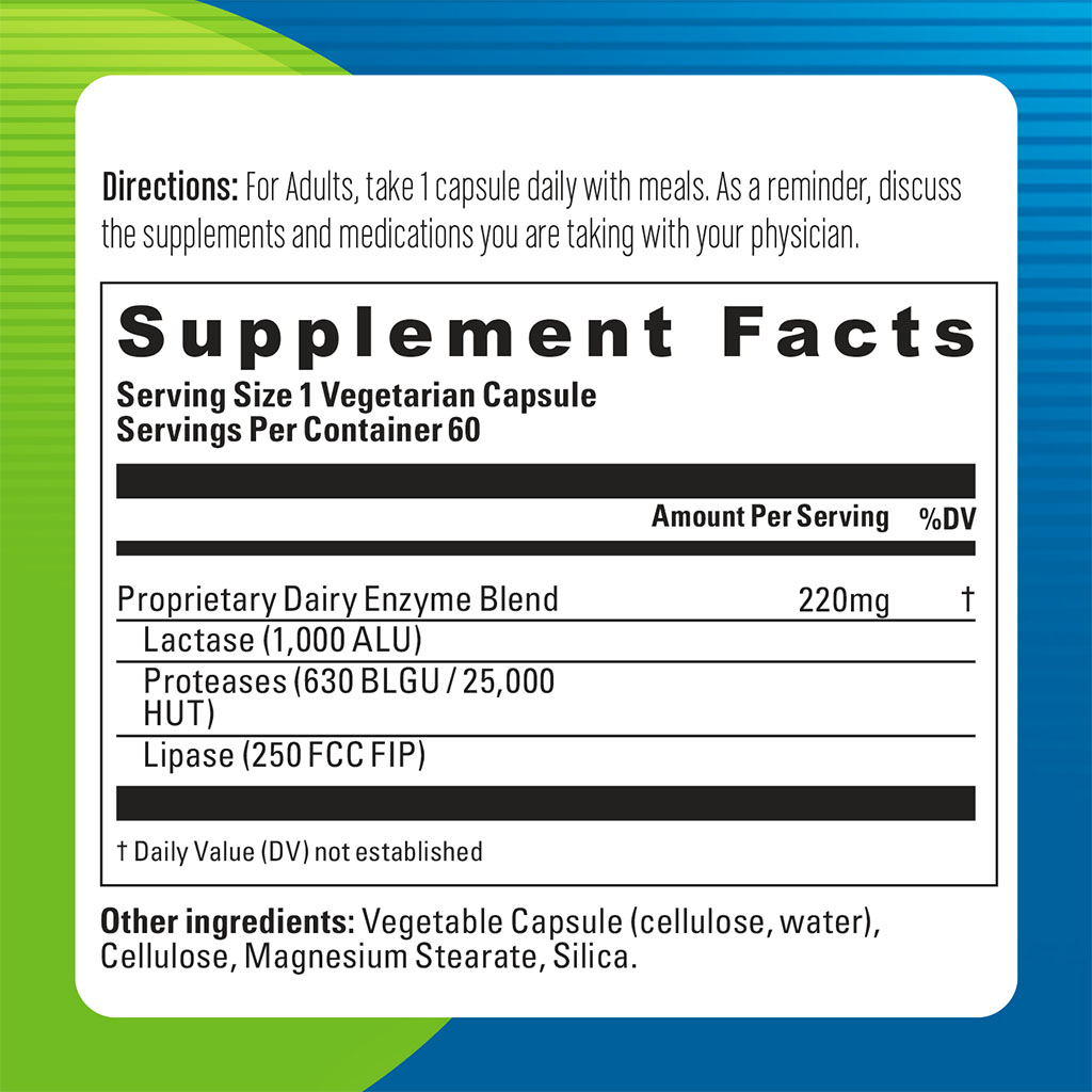 Blueberry Naturals Daily Digest Digestive Enzyme Vegetarian Capsules 60's