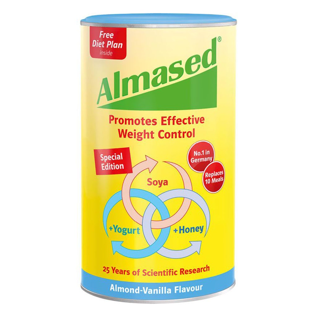 Almased Almond-Vanilla Soya, Yogurt and Honey Meal Replacement for Weight Loss 500g