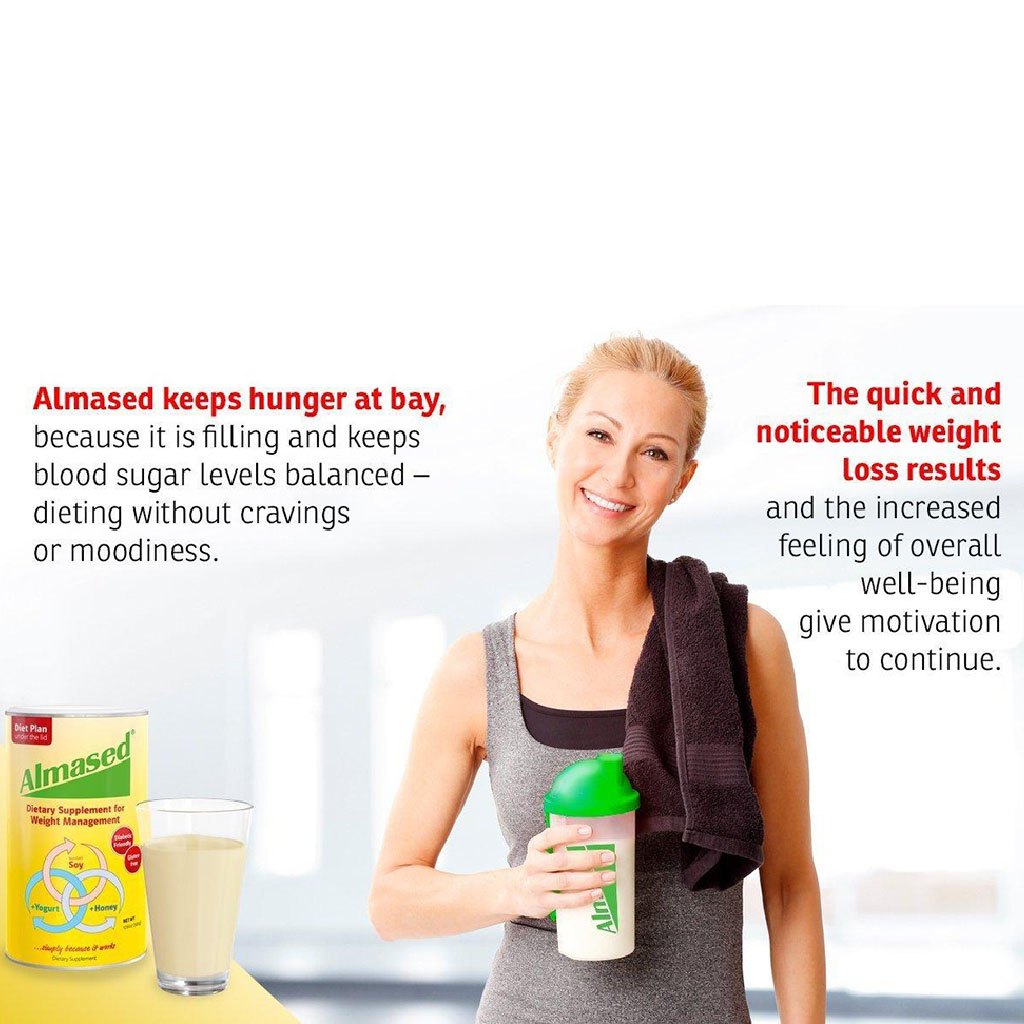 Almased Soya, Yogurt and Honey Meal Replacement for Weight Loss 500 g